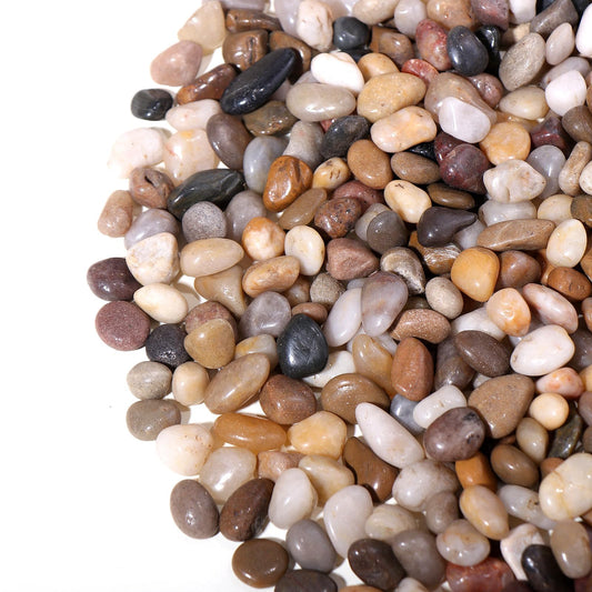 10lbs Rocks for Plants Indoor, 3/8 Inch Small Pebbles for Plants, Aquariums, Bamboo, Vase, Succulent, Outdoor Landscaping, Decorative Plant Rocks for Pots Indoor, Polished Mixed Color