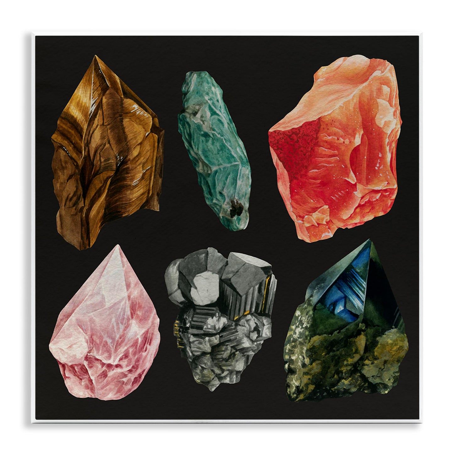 Natural Crystal Gems Marble, 12 x 12 Inch Mounted Print on Wall Plaque