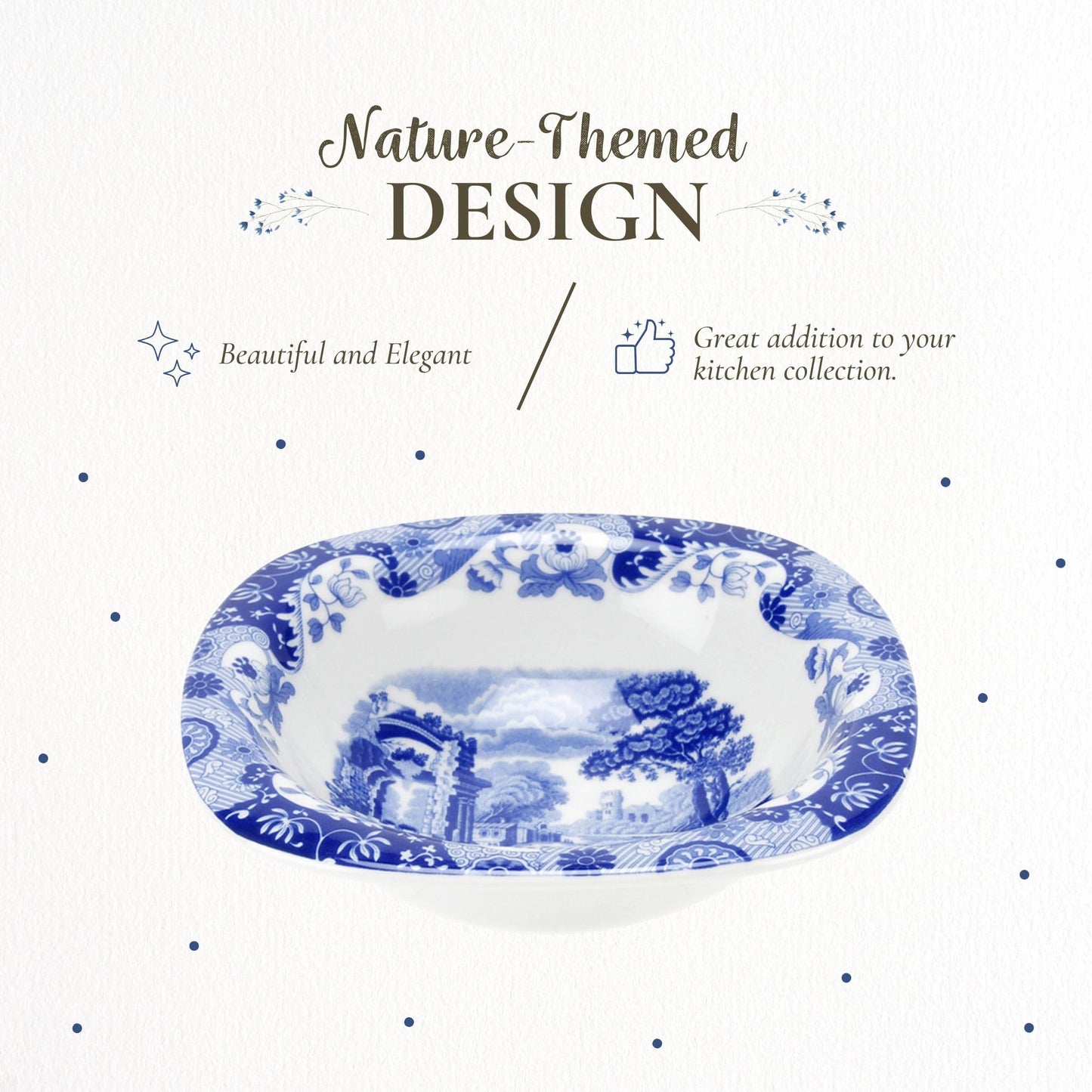 Spode – Blue Italian Blue Italian Dip Dish – BlueWhite