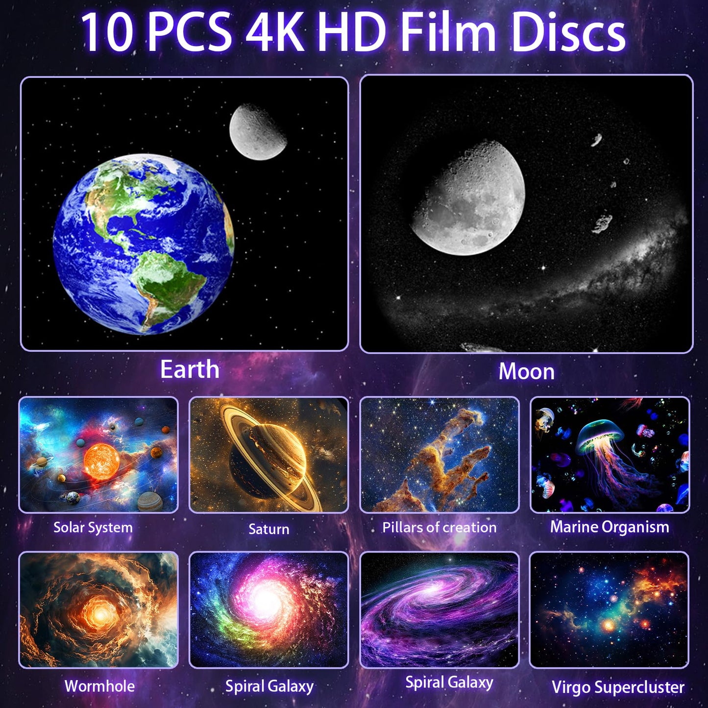 [White Noise] Galaxy Projector, 28 Soothing Sounds Star Projector Sound Machine, Solar System Space Planetarium Projector Night Light, Room Decor for Ceiling Bedroom Adults Sleep Aid