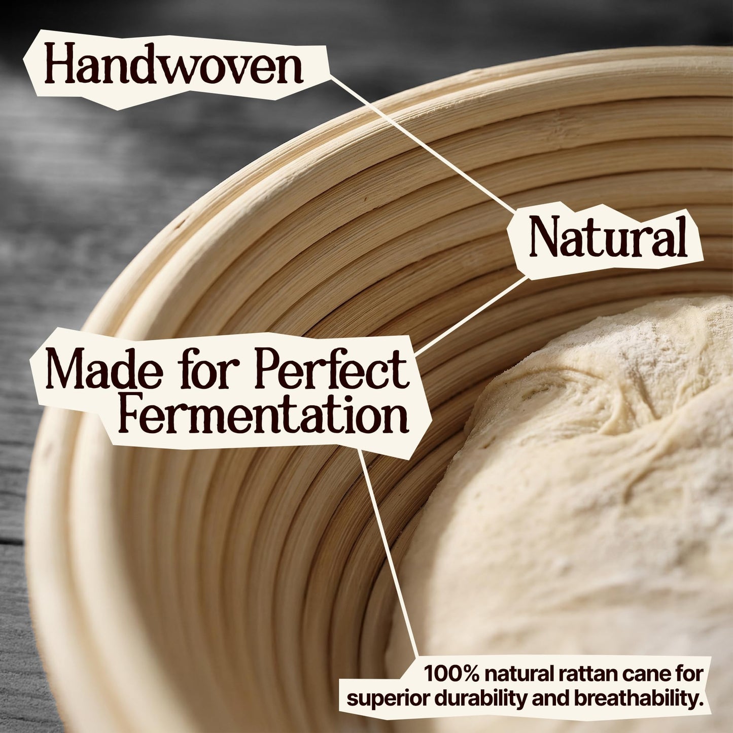 TEY 9'' Banneton Bread Proofing Basket Set – Natural Rattan Banneton with Linen Liner, Baking Tools & Accessories, Digital Recipe eBook, Artisan Sourdough Starter Kit, Homemade Bread Baking Gift Set