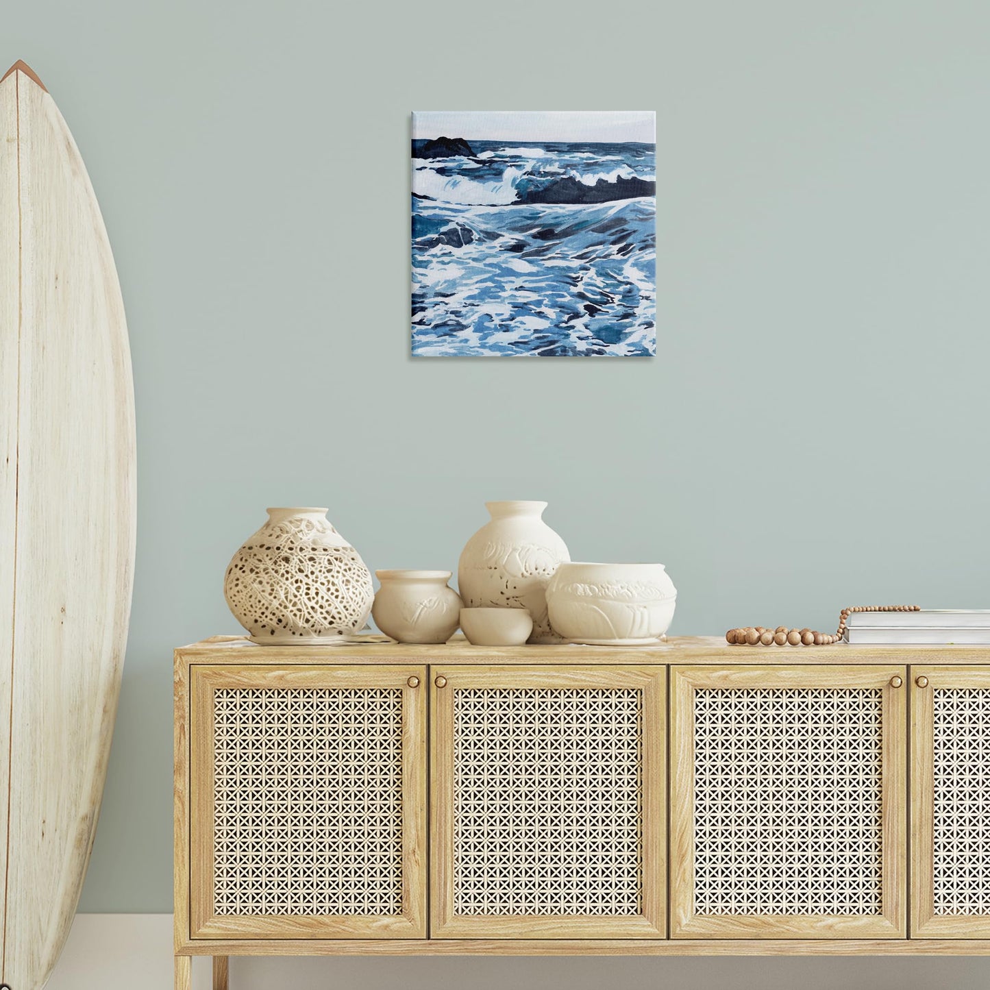 Stupell Industries 'Blue Coastal Waves'| Canvas Art