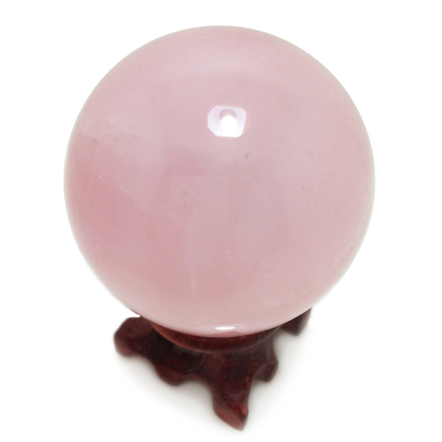 Polar Jade Rose Quartz Crystal Ball – 1.6" Pink Crystal Sphere for Meditation, Feng Shui, Chakra Healing, Divination, and Home Décor