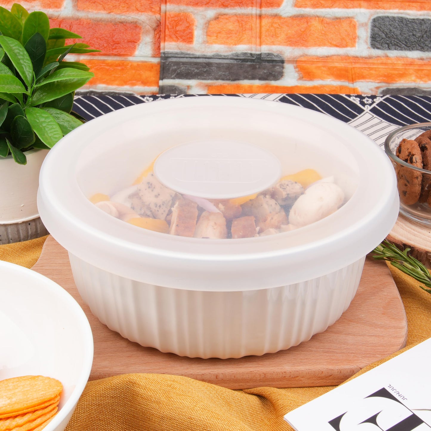 Purekra Silicone Lids for CorningWare 2.5 Quart Round Dish, 1 Pack Reusable Covers for CorningWare FS-1 2.5 Quart French White Baking Dish (Dish not Included) Dishwasher & Microwave & Freezer Safe