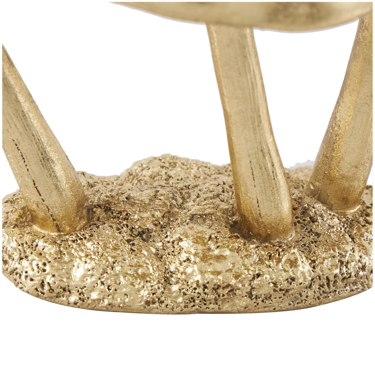 Deco 79 Polystone Mushroom Decorative Sculpture Metallic Home Decor Statue with Textured Base, Accent Figurine 10" x 4" x 7", Gold