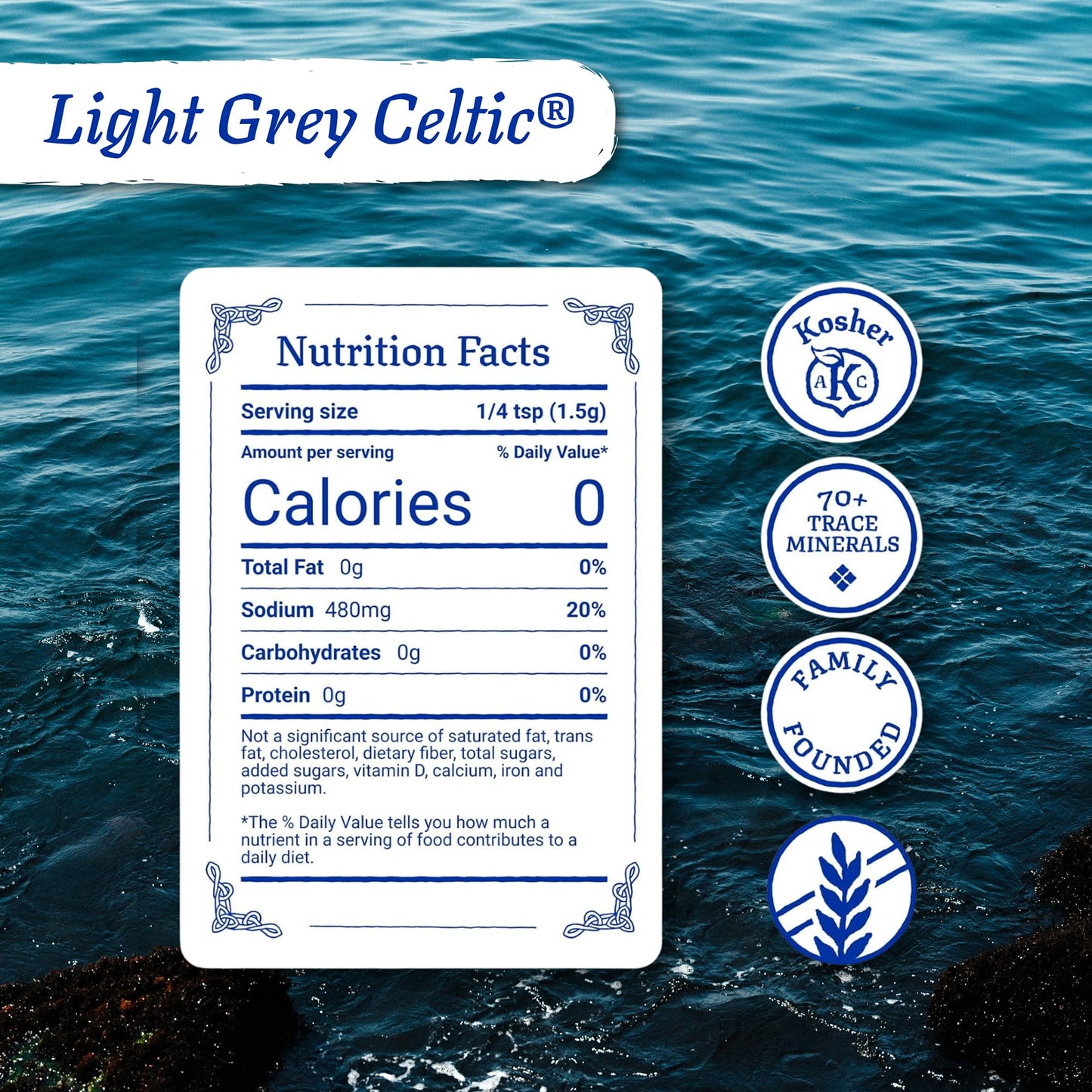Celtic Sea Salt Light Grey Coarse – Unrefined Mineral Salt, 70+ Trace Minerals, Sustainably Harvested, GMP Certified – Cooking, Finishing, Hydration, Grinder Use – 5 lb Pouch