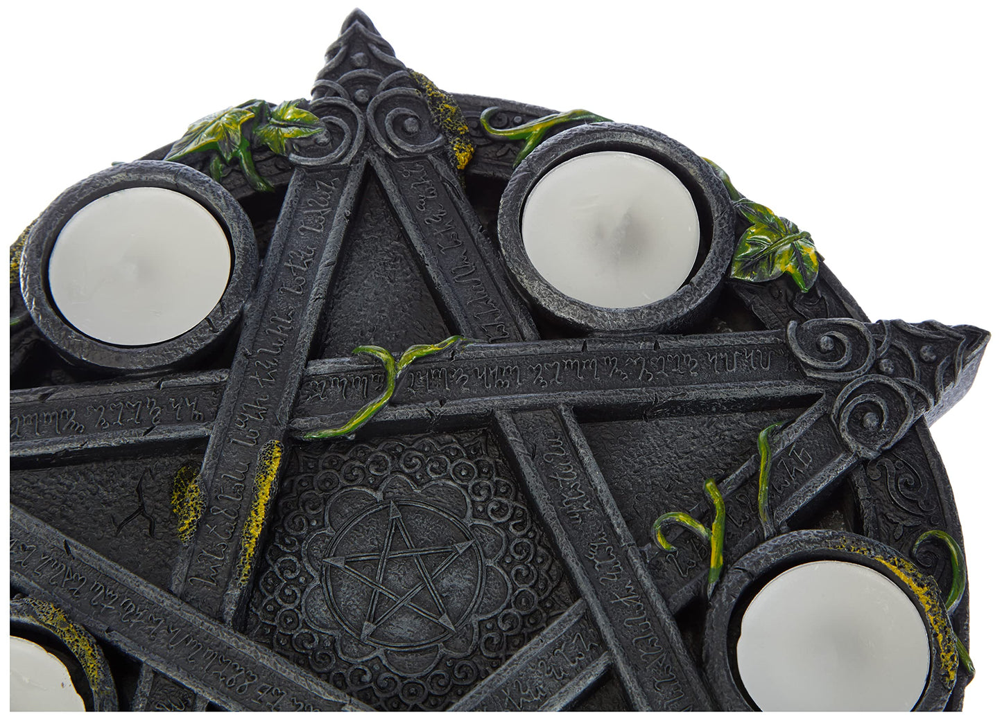 Nemesis Now B2538G6 Wiccan Pentagram Tealight Holder 25.5cm Black, Resin