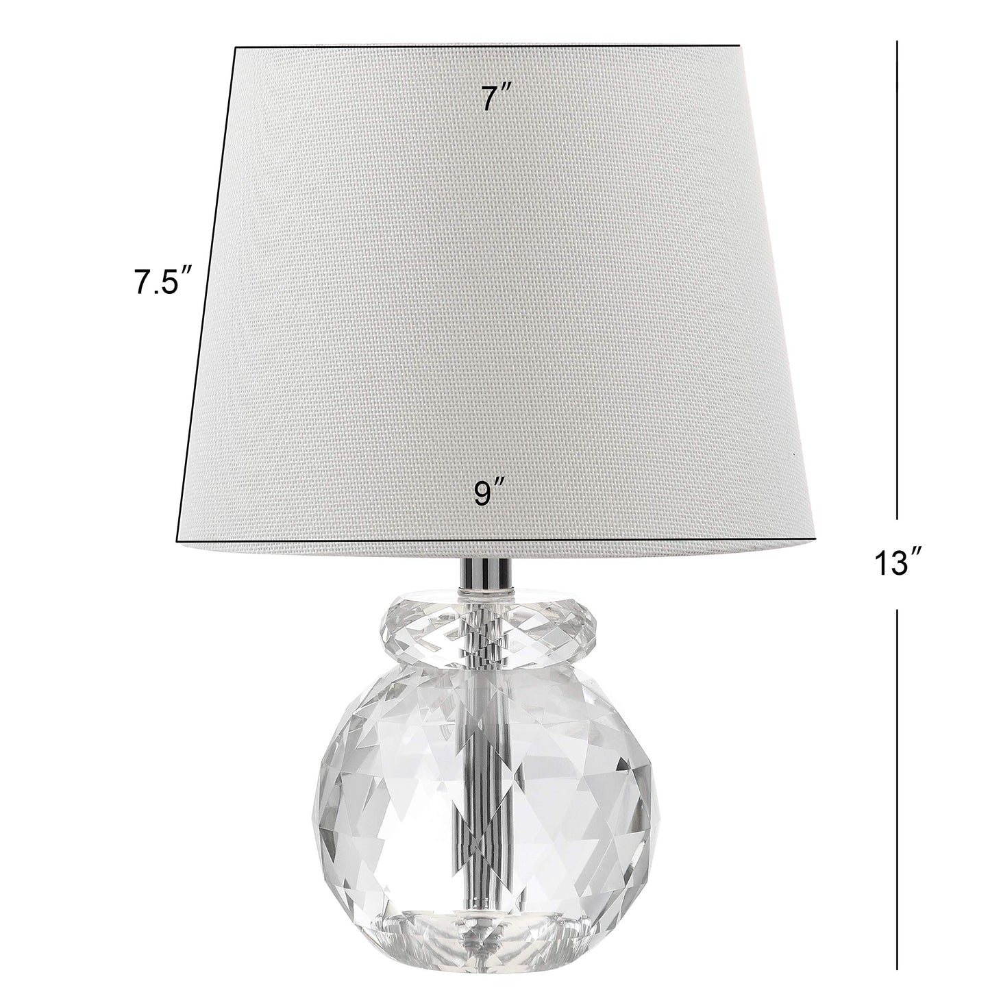 SAFAVIEH Lighting - Eunice 13-Inch Crystal Table Lamp - Clear & Off-White - Contemporary Mini-Profile Design - Ideal for Living Room, Bedroom - LED Bulb Included (LIT4367A)