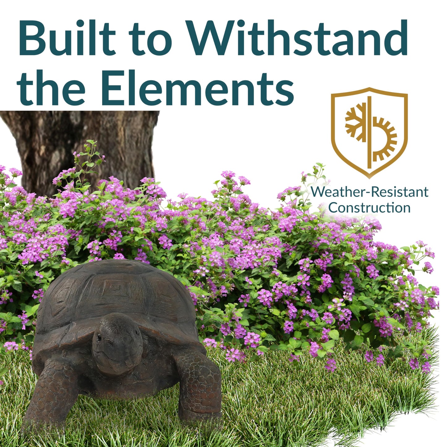 Sunnydaze Todd the Garden Turtle Statue - Turtle Garden Decor for Yard, Lawn, Patio Décor – 30" x 15" Durable Poly-Concrete - Gift Idea