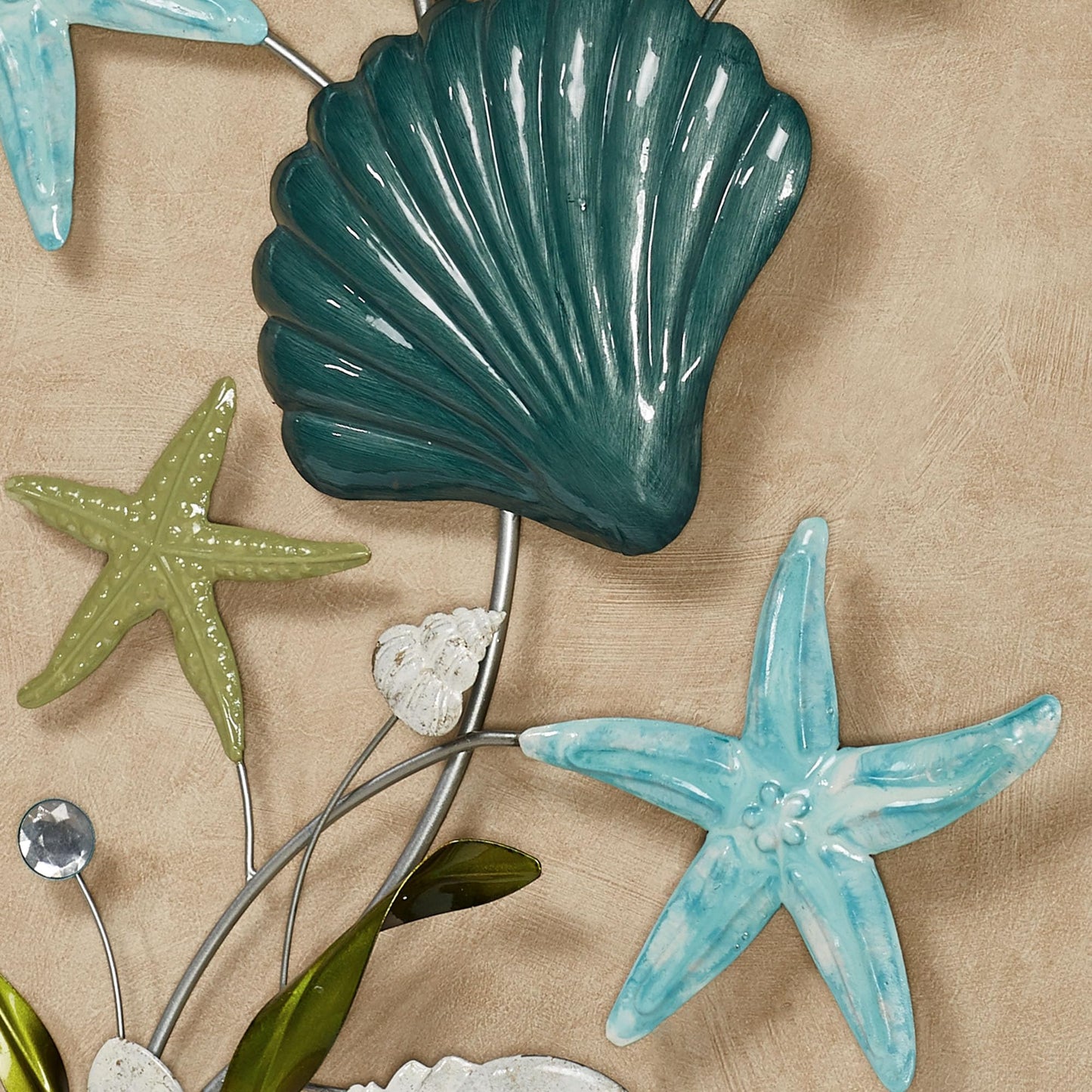 Touch of Class Seaside Gatherings Coastal Metal Wall Art Multi Cool | Blue, Aqua, Green | Ocean Style Sculptures for Bedroom, Living Room, Bathroom