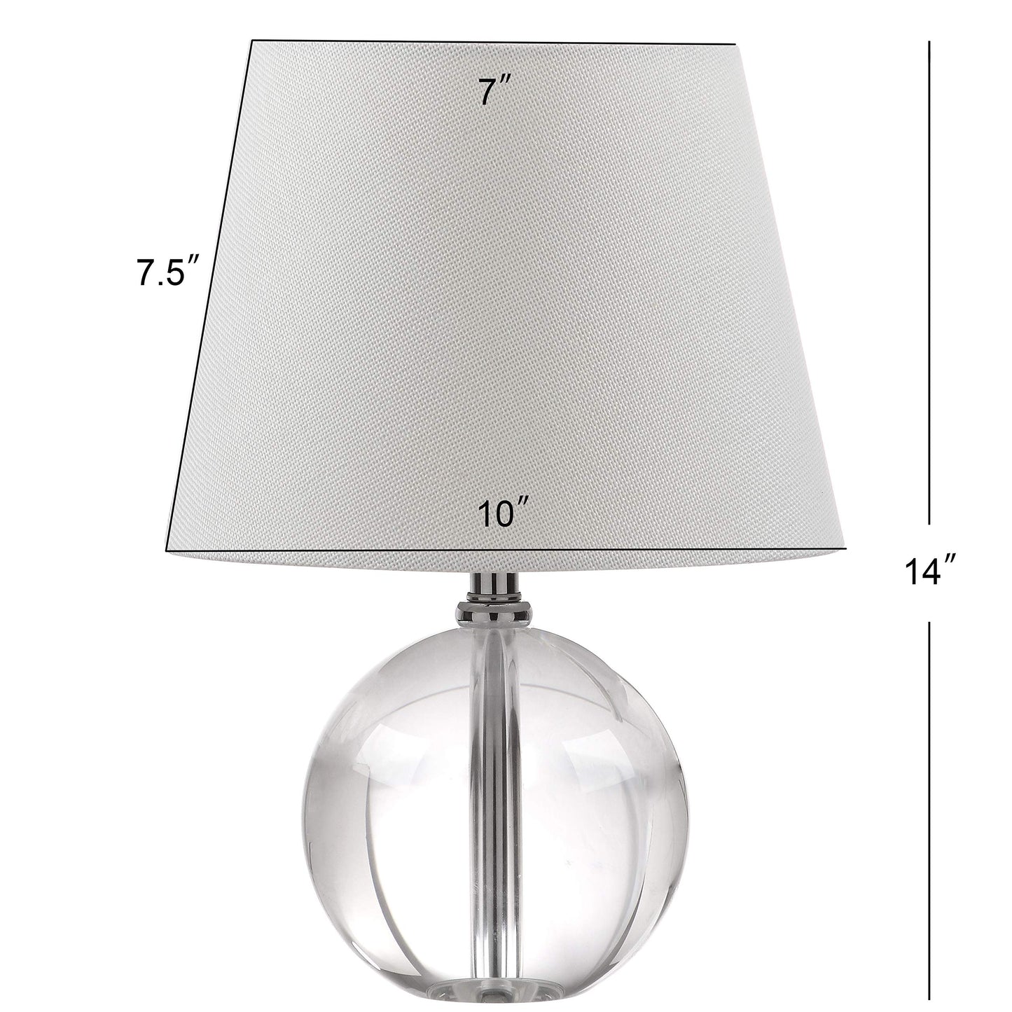 SAFAVIEH Lighting Collection Mable Modern Glam Clear Crystal 14-inch Bedroom Living Room Home Office Desk Nightstand Round Table Lamp (LED Bulb Included)