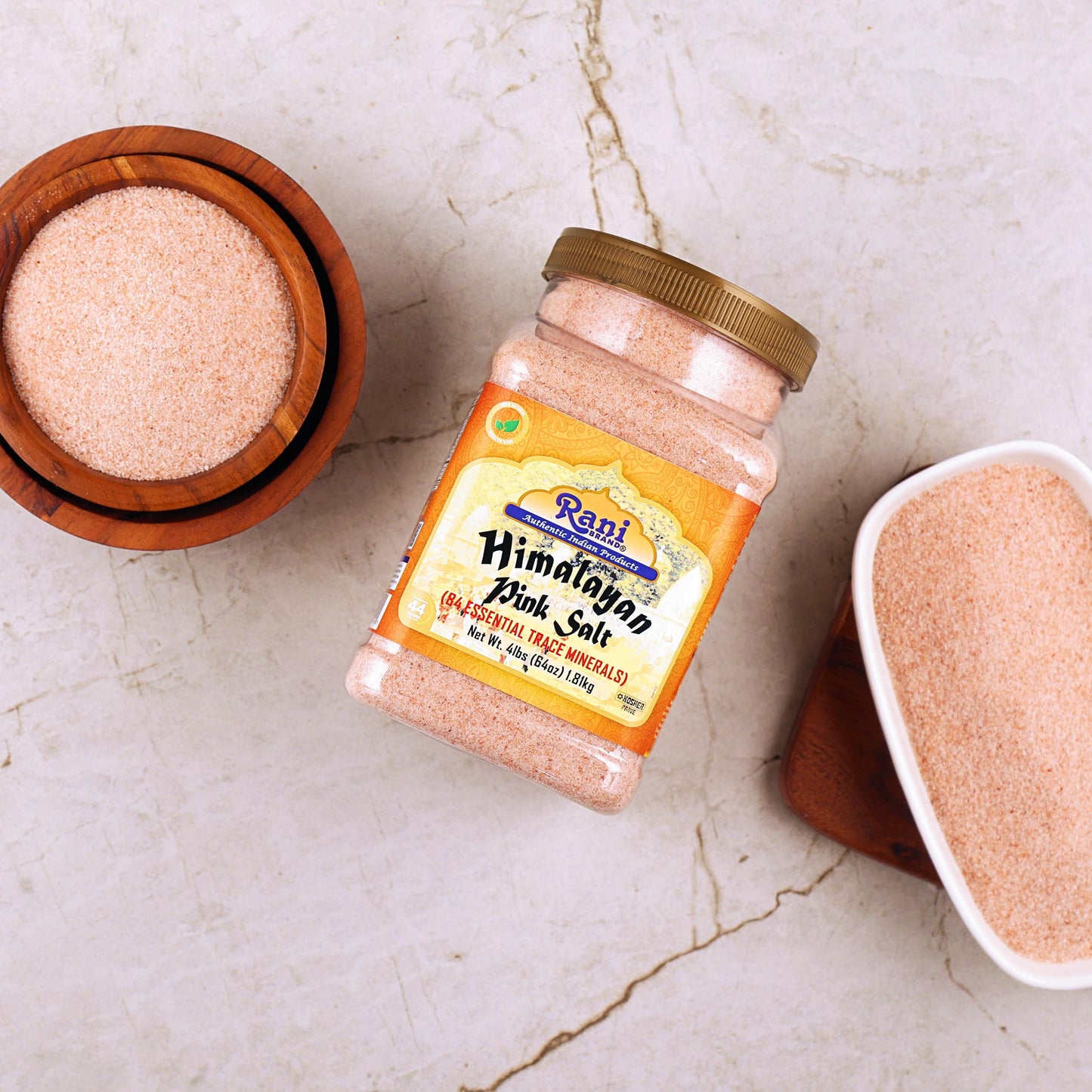 Rani Himalayan Pink Salt Powder (84 Essential Trace Minerals) 64oz (4lbs) 1.81kg PET Jar ~ All Natural | Vegan | Gluten Friendly | NON-GMO | Indian Origin