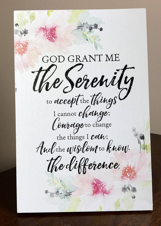Serenity Prayer Plaque with Easel and Hanging Hook - God Grant me the Serenity - Life, Courage, Wisdom and Motivational Christian Religious Home Decoration Frame | Suitable for Wall - Tabletop Decor