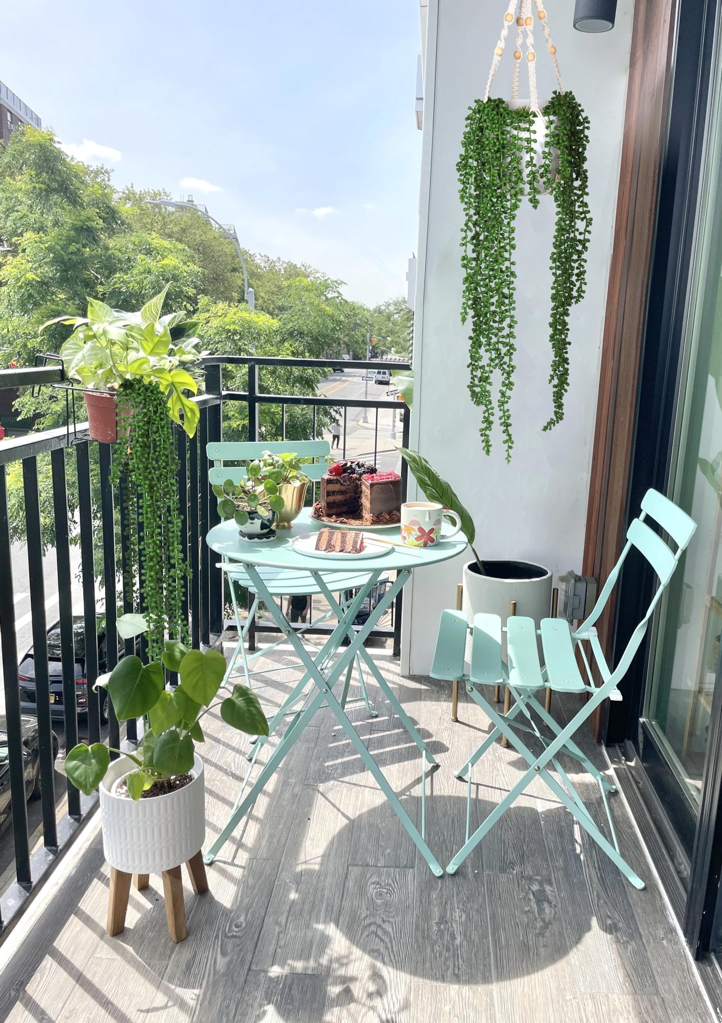 RECUTMS Artificial Succulents Hanging Plants 3pcs Fake Hanging Plants String of Pearls Faux Greenery Wall Plant Spring Summer Indoor Outdoor Home Garden Bookshelf Office Wedding Graduation Party Decor