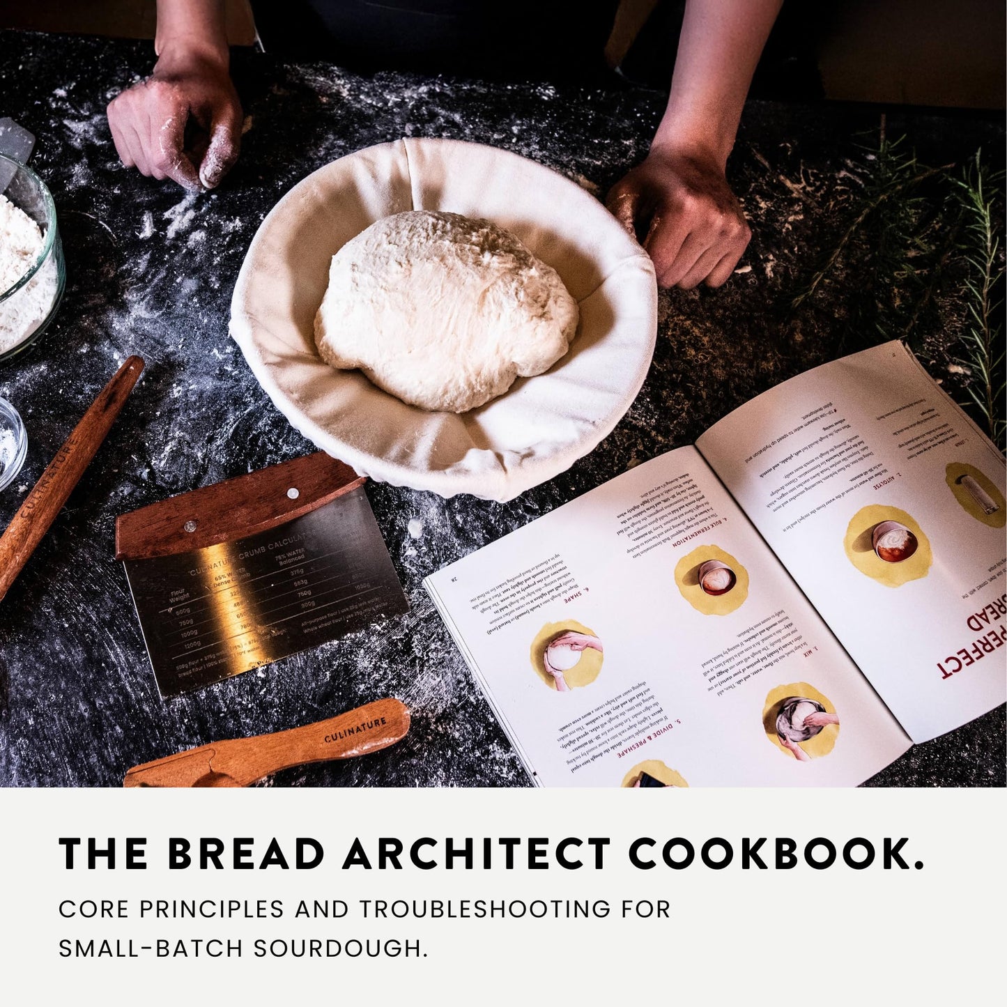 Complete Sourdough Starter Kit with Troubleshooting Cookbook, 2-Banneton Set:10" Round & Oval Grade-A Rattan Baskets,Mat, Sapele Tools Won’t Warp| Beginner‑Friendly Baking Supplies–Gift for Bakers