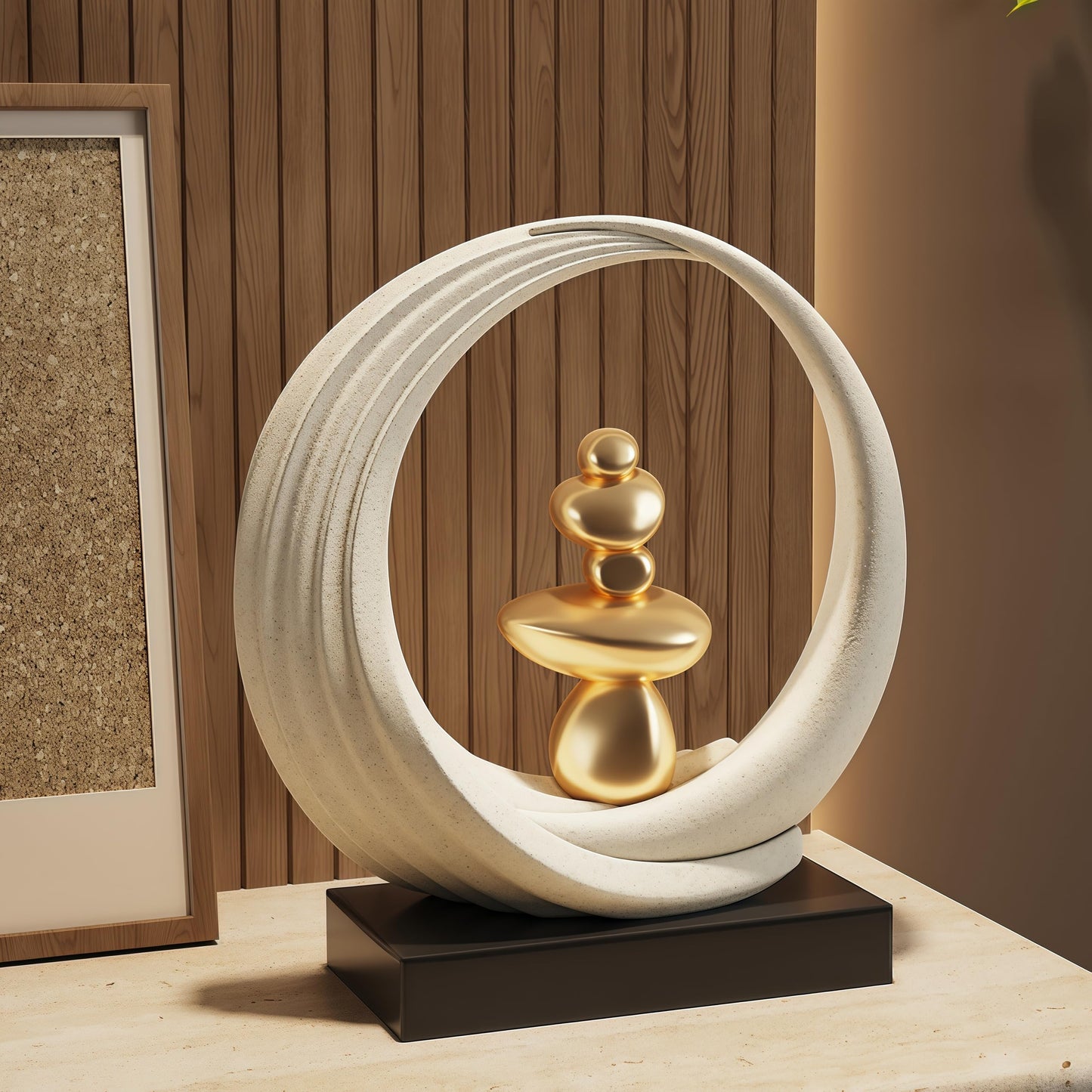 XGZY Feng Shui Wealth Statue, Lucky Circular Decorations,Decor for Attracting Wealth Spiritual Decor, for Living Room, Office, Shelves