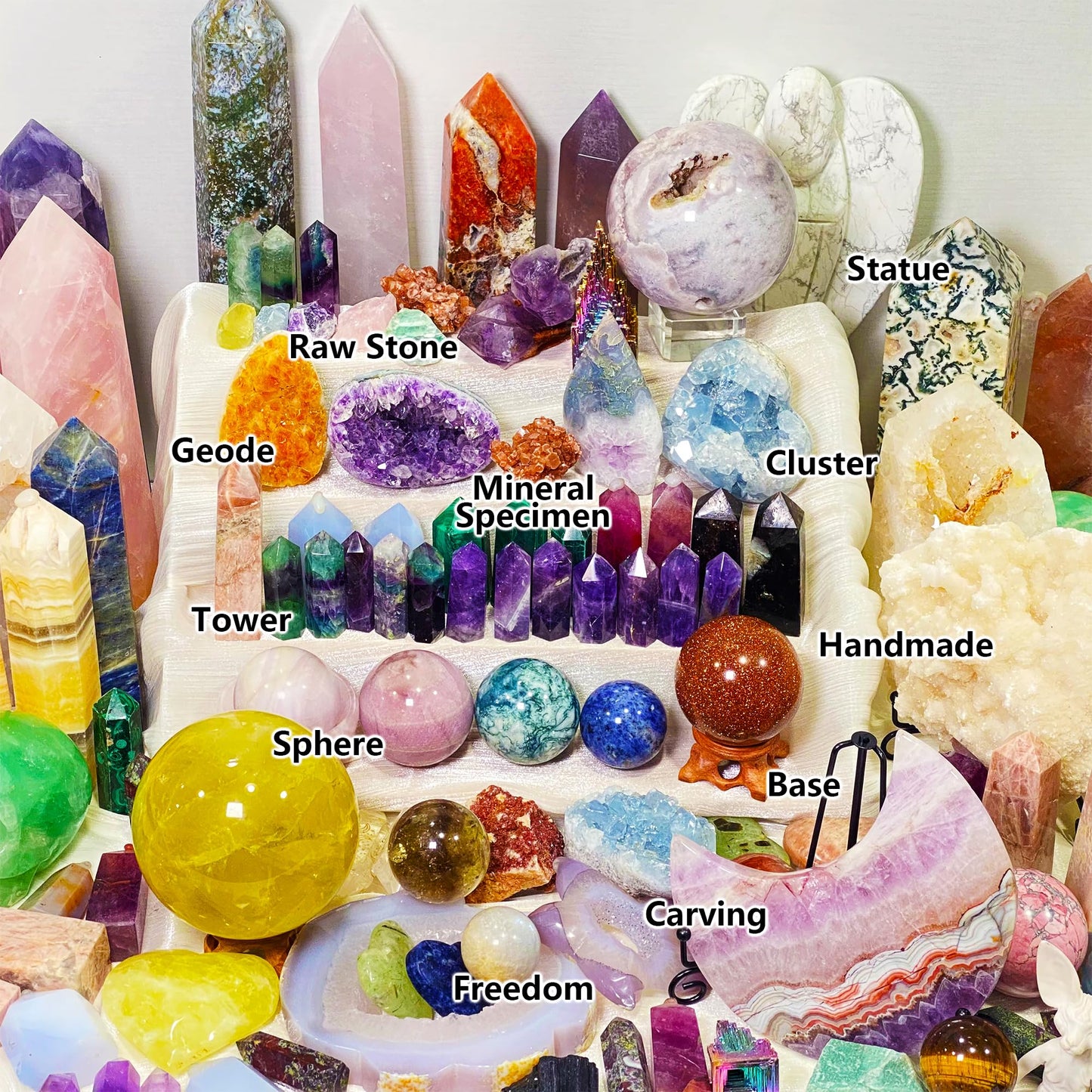 CrystalHola 1lb Mystery Crystal Box, Randomly Selected with Polished Natural Crystal for Home Office Decoration, Birthday Gifts