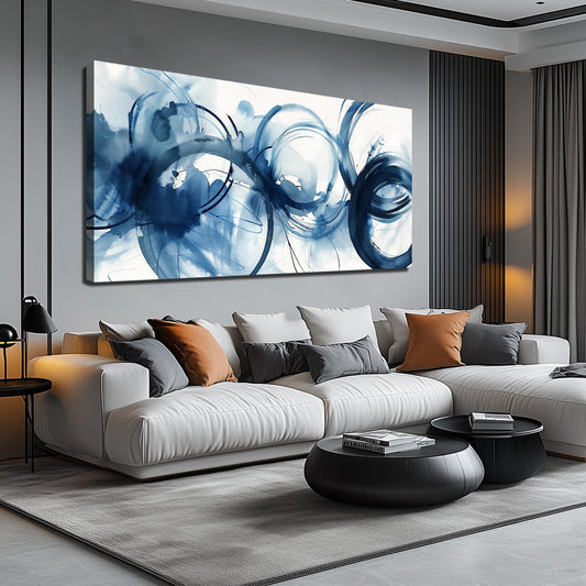 WVMAPTA Blue Abstract Prints Wall Art for Office Minimalist Wall Decor for Bedroom Large Painting Wall Art for Living Room Size 29 x 58 Inch