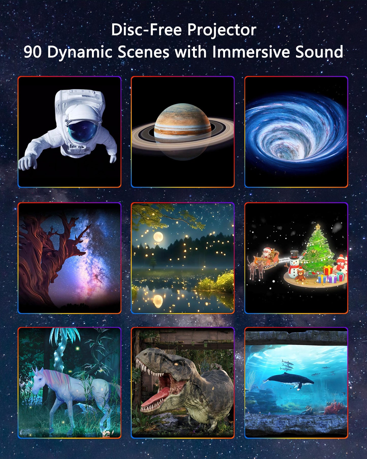 Twelvetooo 3D Galaxy Projector, Star Projector with 90 Dynamic Scenes, HD Planetarium Projector Night Light with Bluetooth Speaker for Room, Christmas Gift for Kids Adults, Relaxing Ambiance