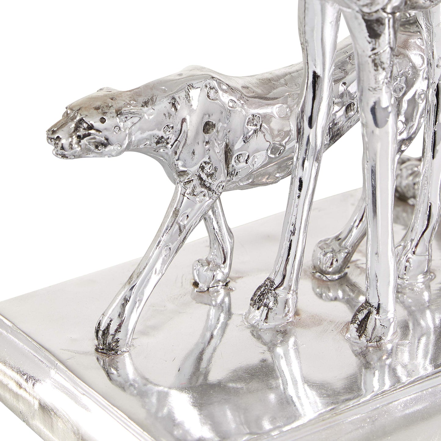 Deco 79 Polystone Safari animals Sculpture, 27" x 6" x 13", Silver