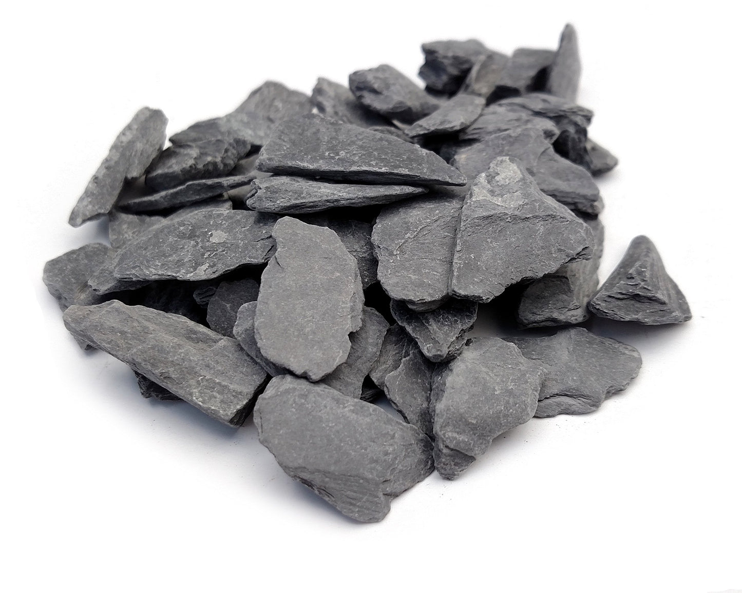 Natural Slate Stone -1/2 to 1 inch. Perfect Size for Miniature or Fairy Gardens, Aquariums, Reptiles, Terrariums, Model Railroads, Dioramas & Wargaming (2lbs Grey)