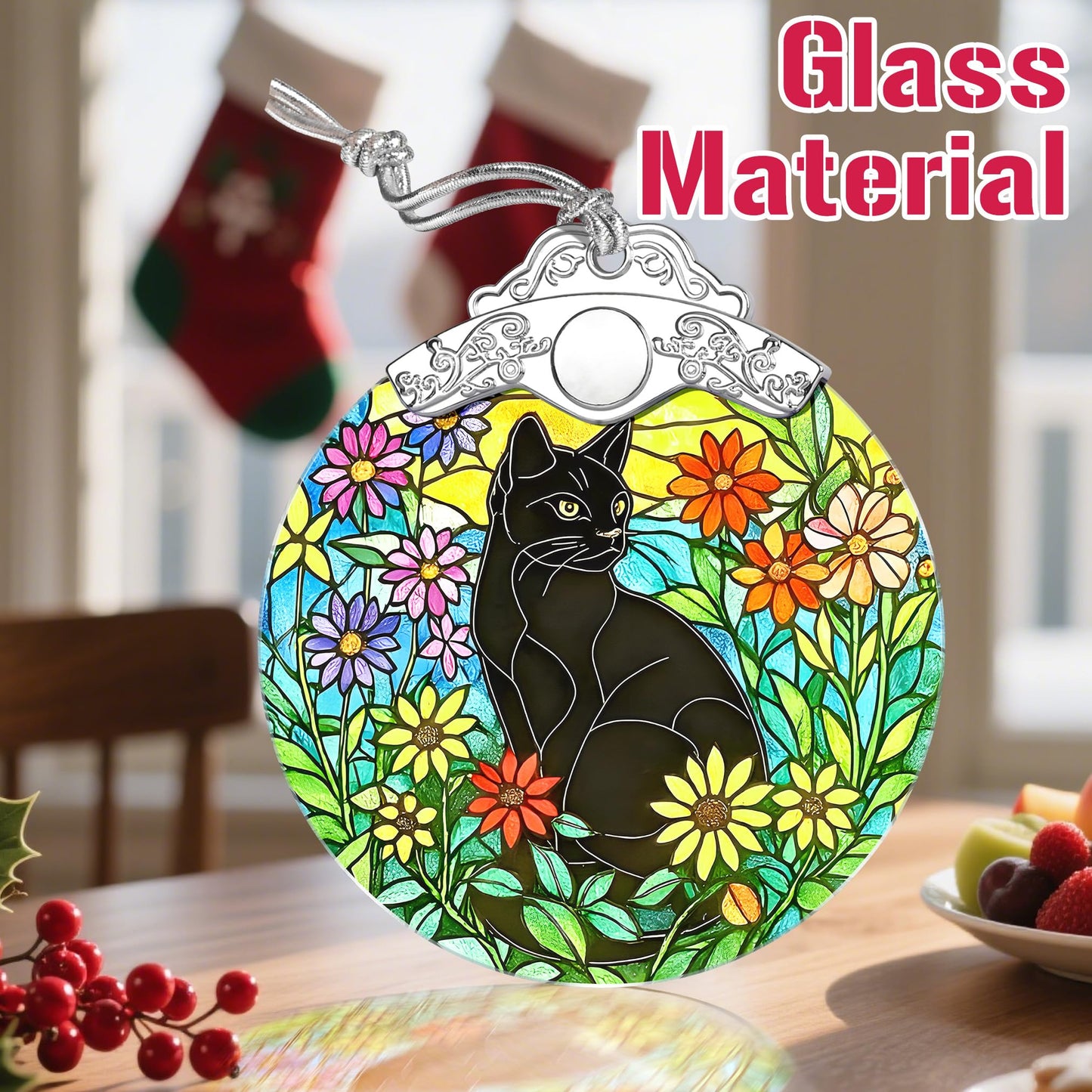 Christmas Ornaments – Black Cat Ornaments for Christmas Tree, Xmas Decorations, Holiday Decor, Gift Ideas, Housewarming, Holiday & Xmas Gifts for Cat Lovers