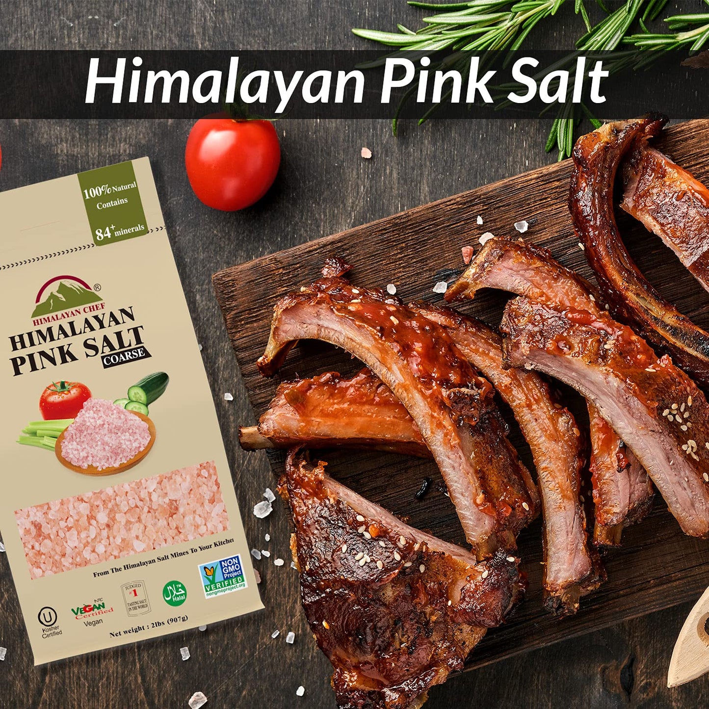 Himalayan Chef Pink Himalayan Salt, Coarse Grain, Refill Grinders - 4 lbs,2 Pound (Pack of 2)