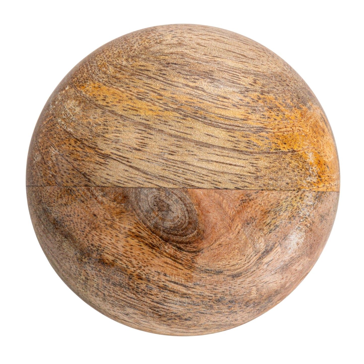 Creative Co-Op Modern Marble Canister with Wood Lid, Natural