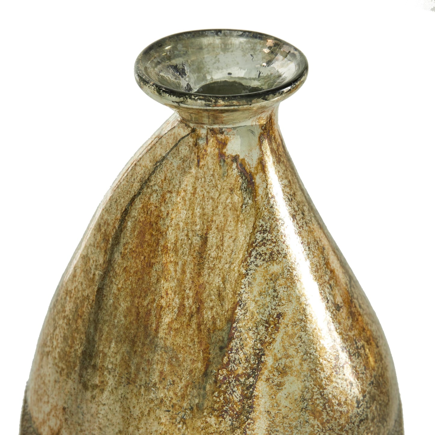 Deco 79 Glass Decorative Vase Blown Centerpiece Vases, Set of 2 Flower Vases for Home Decoration 12", 9"H, Gold
