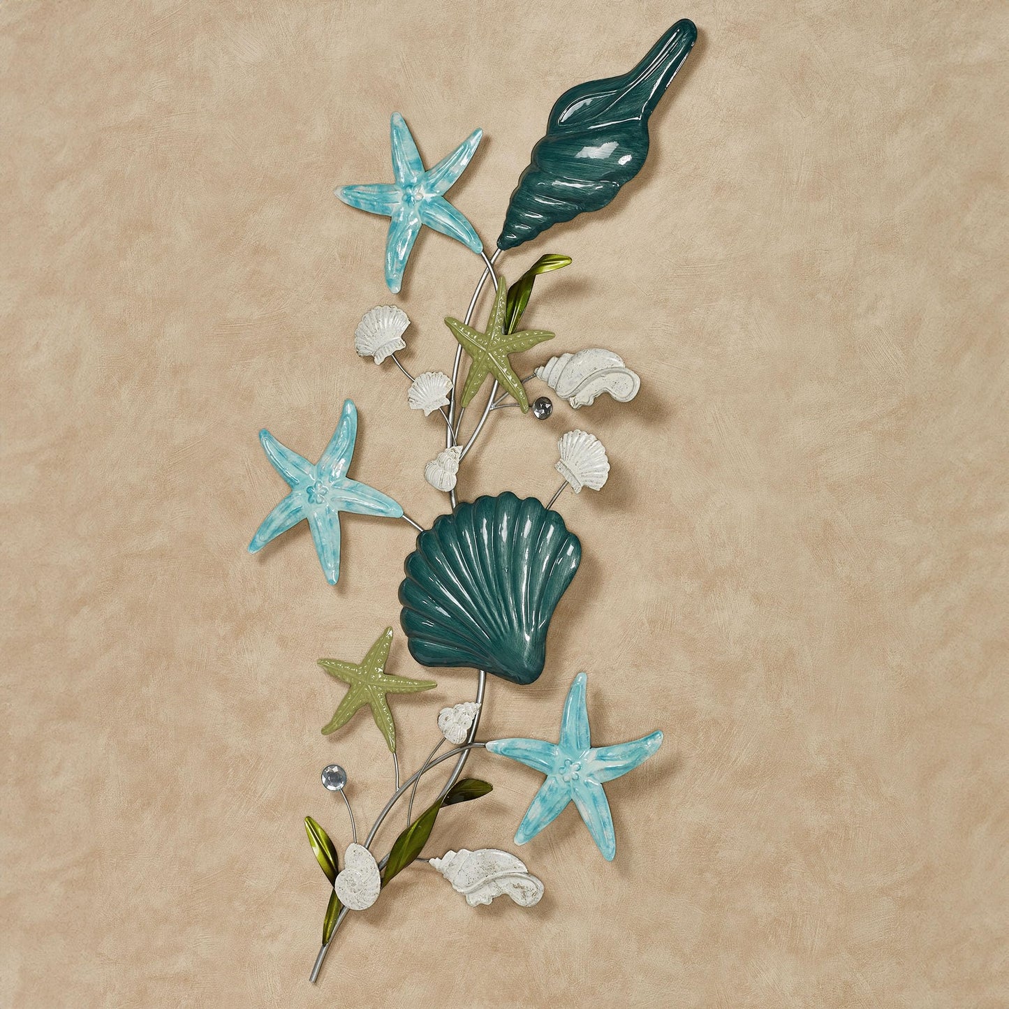Touch of Class Seaside Gatherings Coastal Metal Wall Art Multi Cool | Blue, Aqua, Green | Ocean Style Sculptures for Bedroom, Living Room, Bathroom