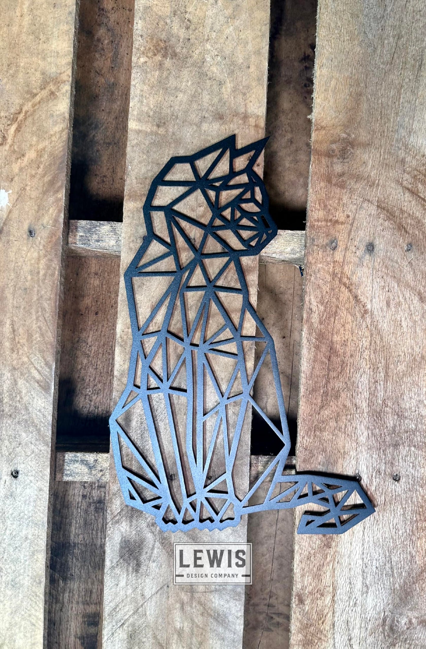 Geometric Cat Metal Wall Art
