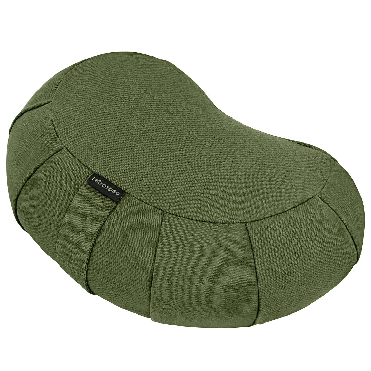 Retrospec Sedona Zafu Meditation Cushion with Buckwheat Hull Fill - Adjustable Yoga & Pilates Equipment Support - 17in Crescent Cotton Cover