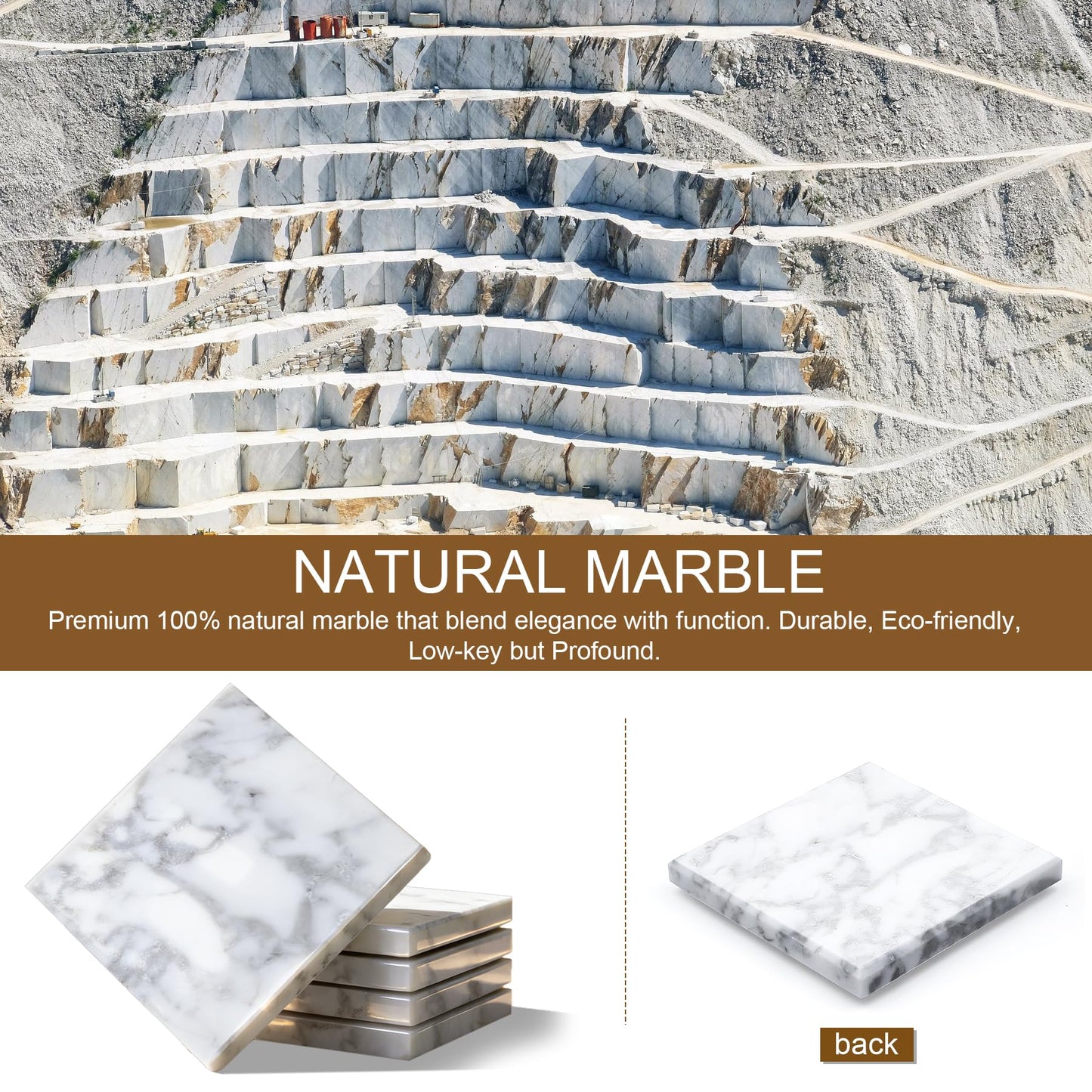 Gleamaus Natural Marble Jewelry Tray Jewelry Board Display Holder Showcase Watch Display Organizer, Trinket Dish, Vanity Tray for Rings Earrings Necklace Bracelet, Room Decor Aesthetic