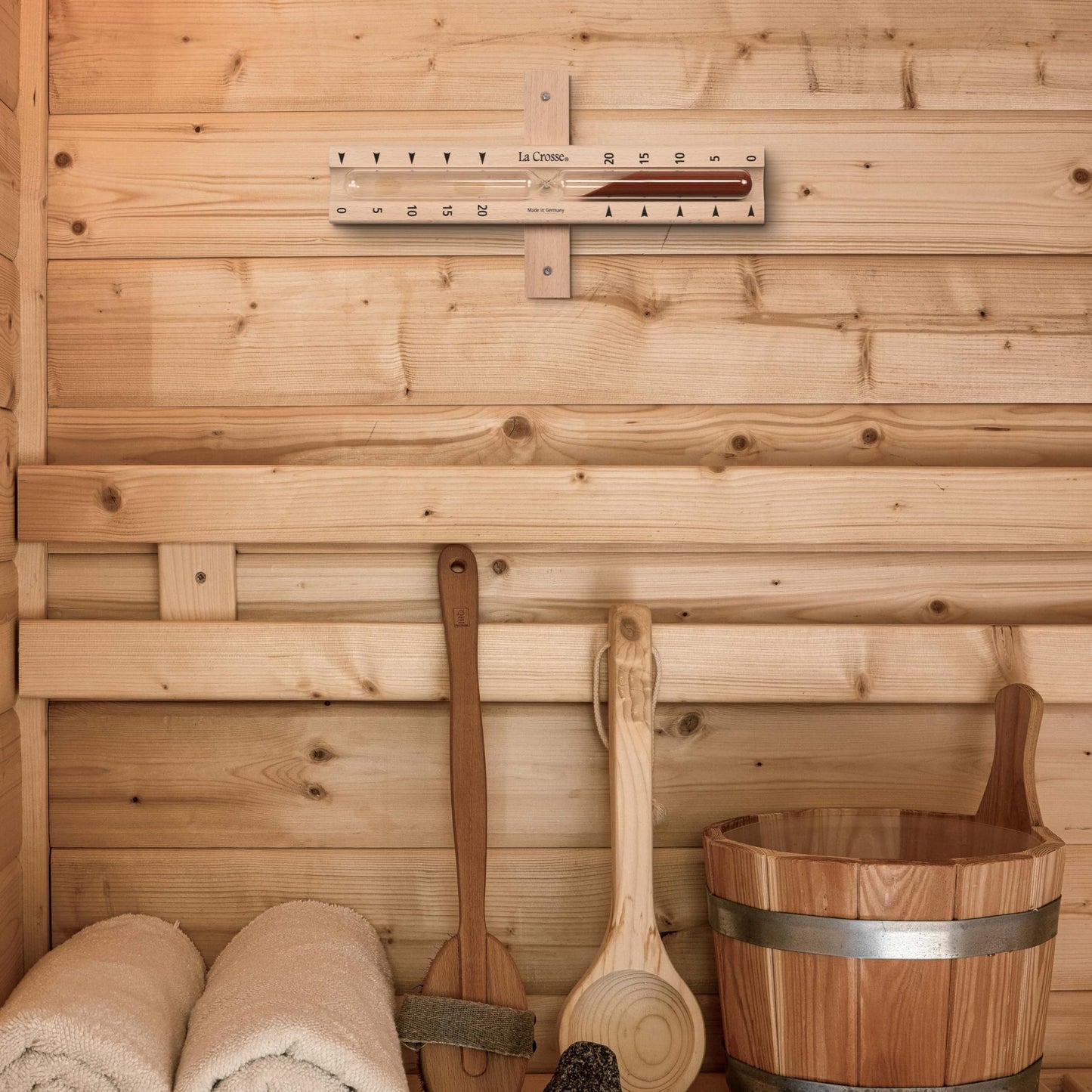 La Crosse 918-631 Sauna Tall Beech Wood Hourglass Timer
