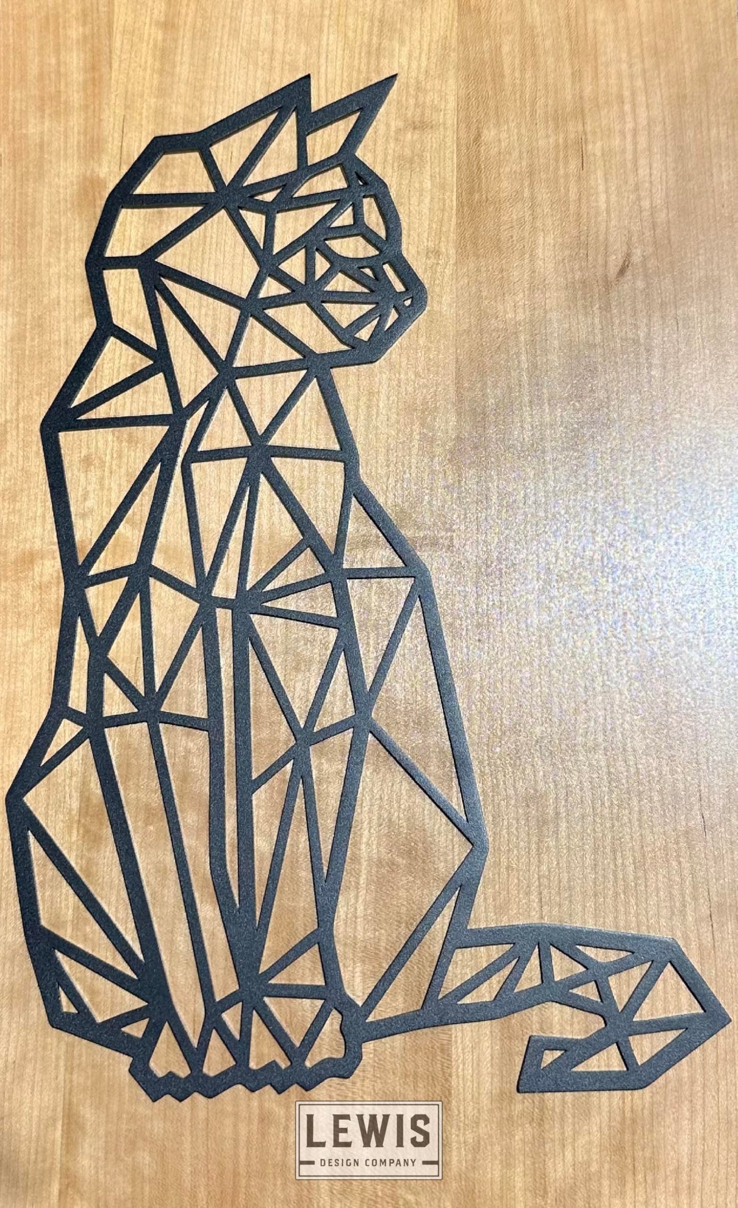 Geometric Cat Metal Wall Art