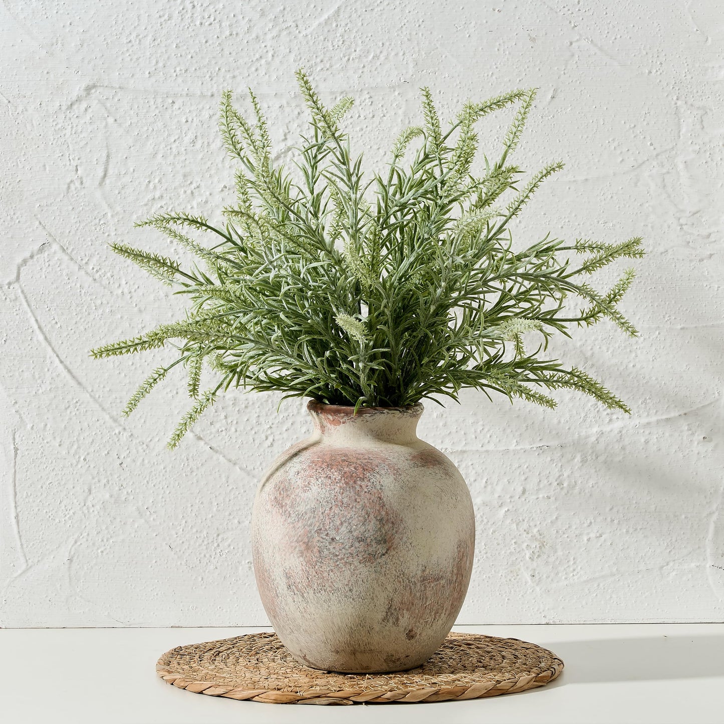 SIDUCAL Ceramic Decorative Flower Vase | 7.48 Inch Pottery Rustic Farmhouse Boho Vase for Home Decor, Table, Living Room, Bathroom, Coffee Desk, Shelf, Mantel Decoration, Wedding, Terra