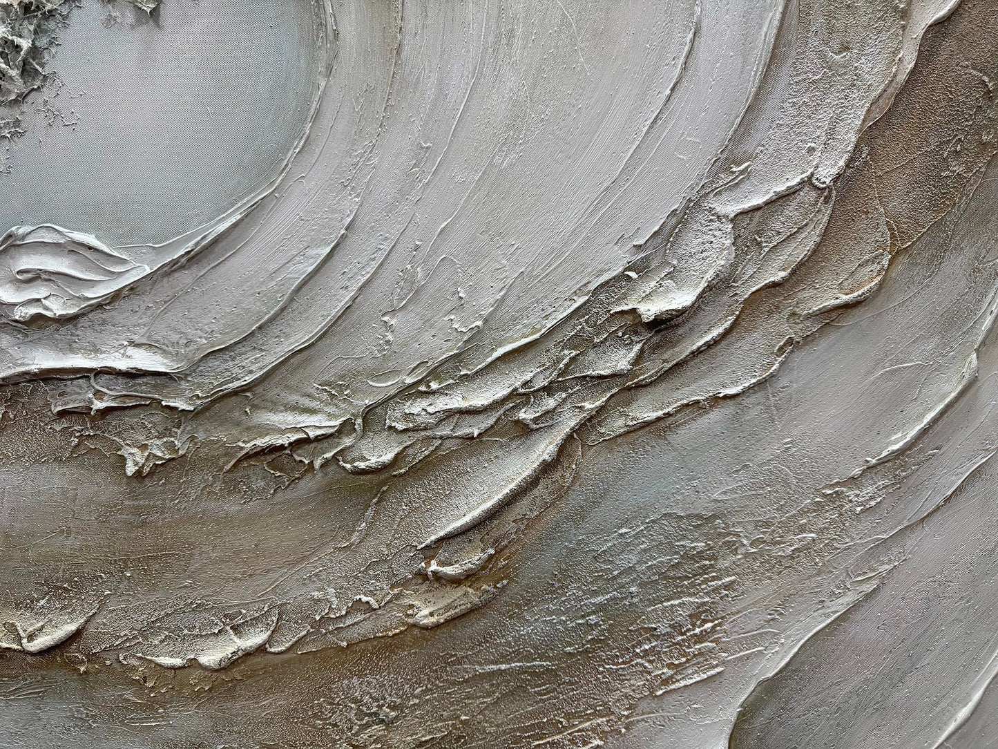 V-inspire 3D Textured Ocean Wave Canvas Wall Art, 30 x 45 inches, Hand-Painted with Wood Frame, Modern Abstract Grey