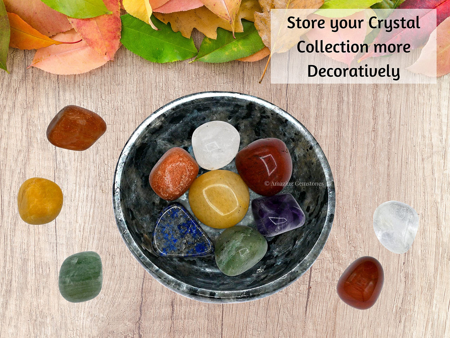 Larvikite Crystal Bowl - 2 Inch Decorative Bowls for Room and Home Decor - Gemstone Healing Crystals for Elegant Display, Positive Energy Balance and Gift