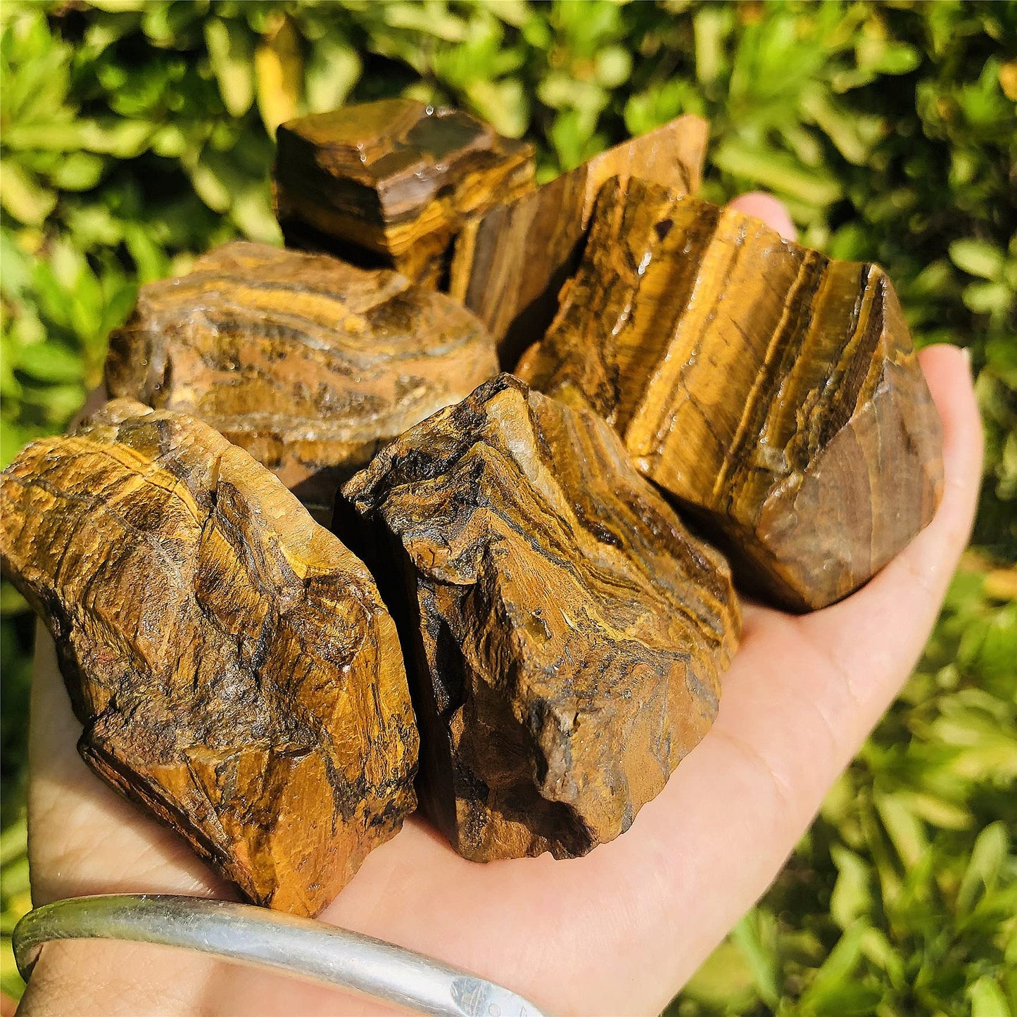 Zenkeeper 1Lb Natural Raw Tiger Eyes Crystal Stone, Rough Tiger Eye Gemstone, Gold Tiger Eyes Rocks for Crystal Healing Meditation Reiki Stone