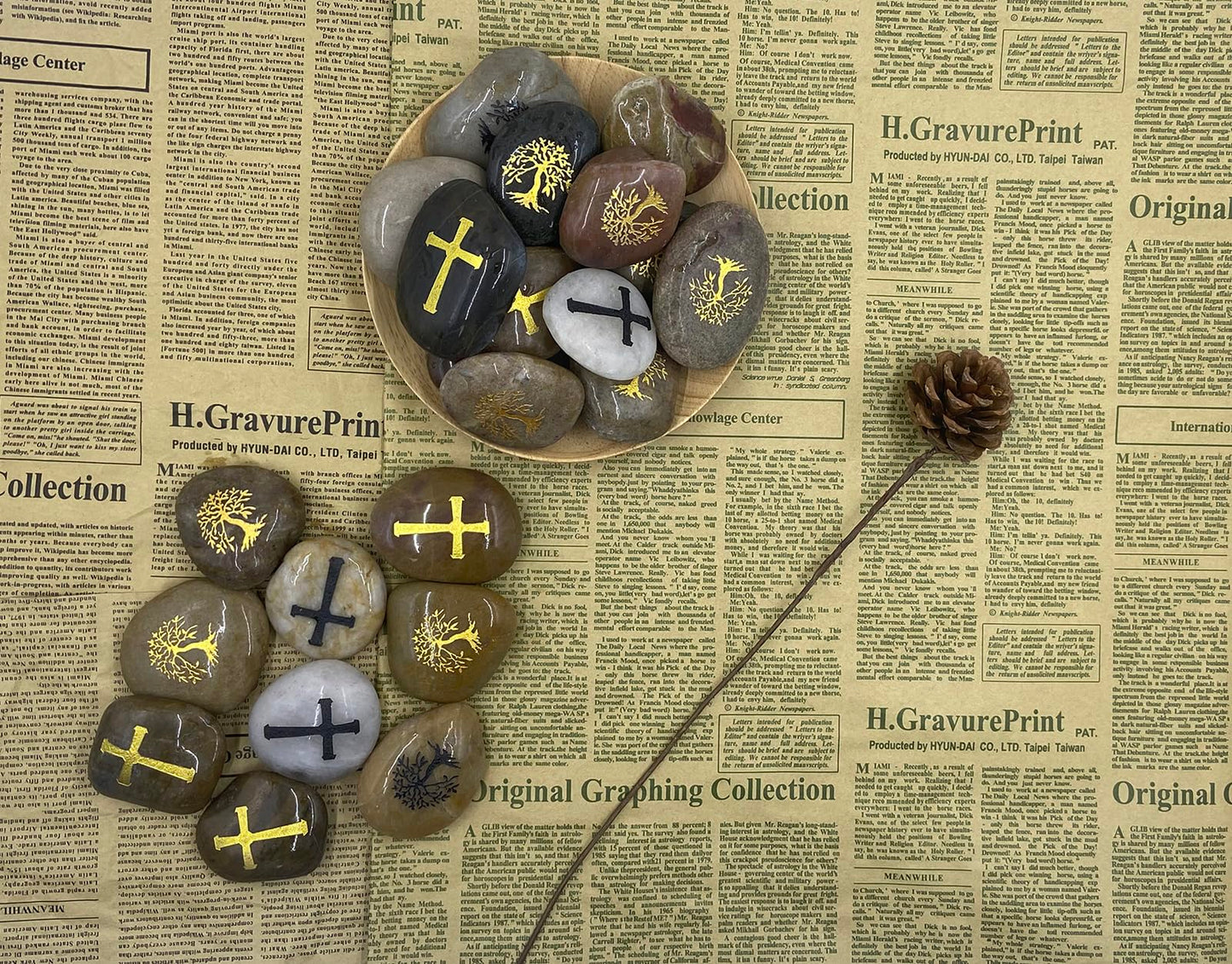 Majorhouse 52pcs Engraved Inspirational Stones,Pocket Words Stone River Rock,.Blessing Gifts Faith Stones,Encourage Stones for Family and Friends. Life Tree Cross